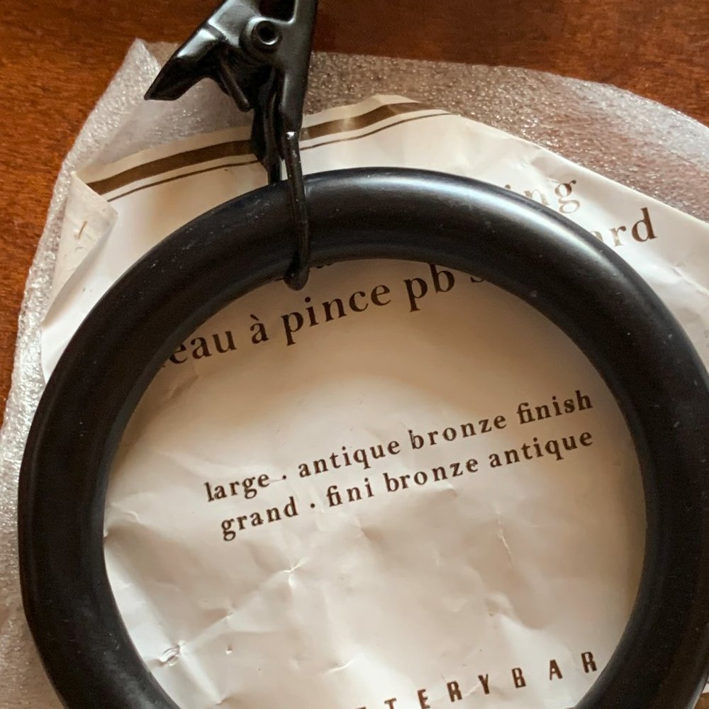 10 Pottery Barn drapery rings - NEW